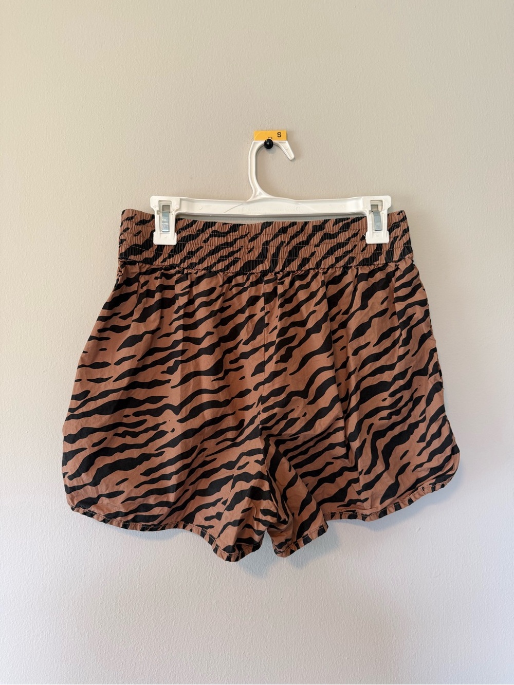 Everlane womens the poplin boxer short tiger stripe toasted coconut - Picture 3 of 5